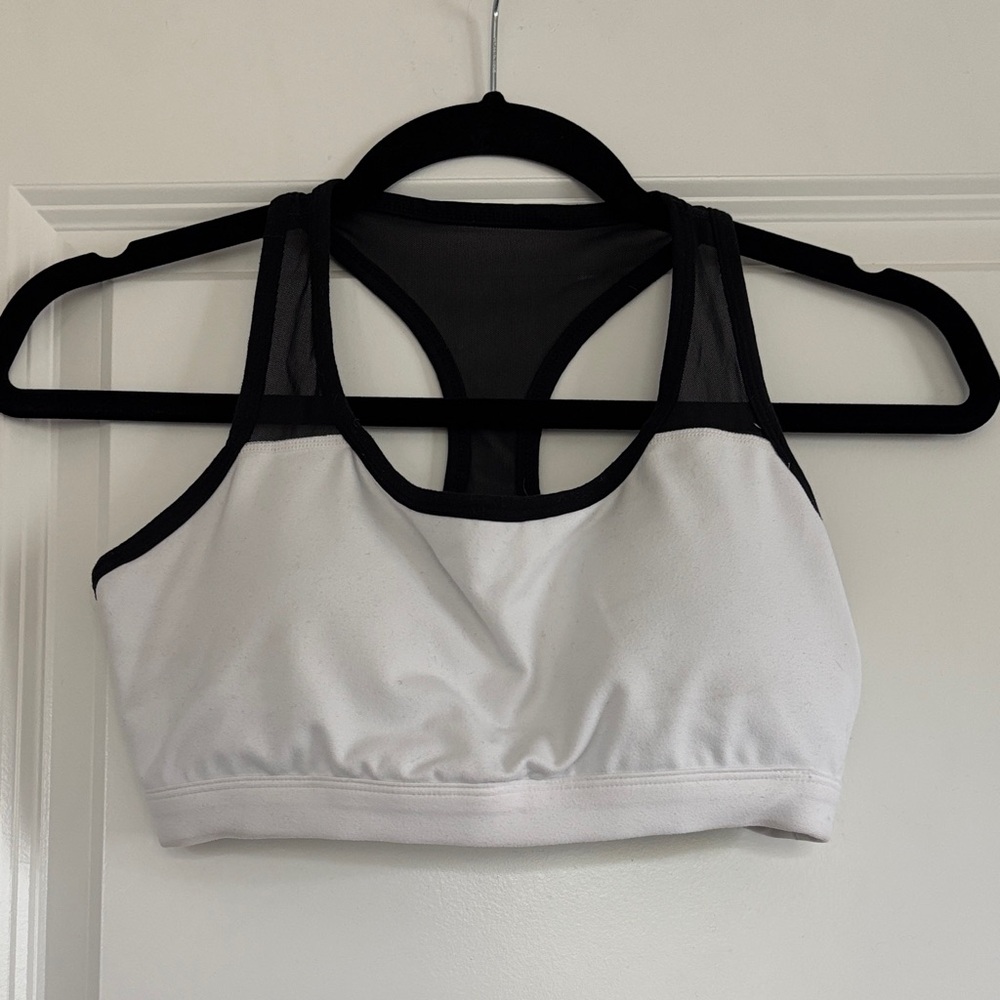 Fabletics Women's Black and White Sports Bra